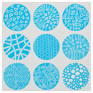Tela Círculos decorativos - Azul cielo y blanco