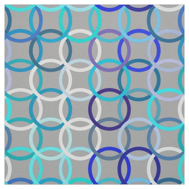 Tela Círculos, gris, azul y blanco modernos de los (Retal)