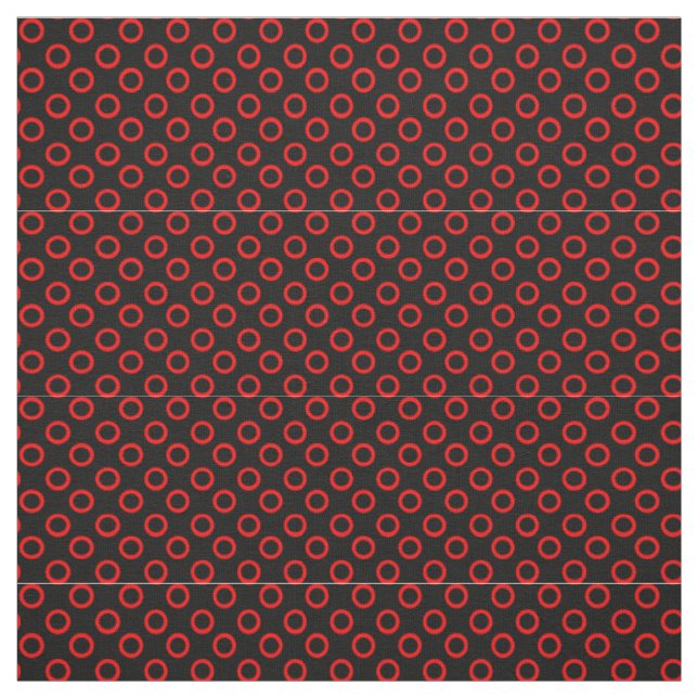 Tela Círculos rojos con negro (Retal)
