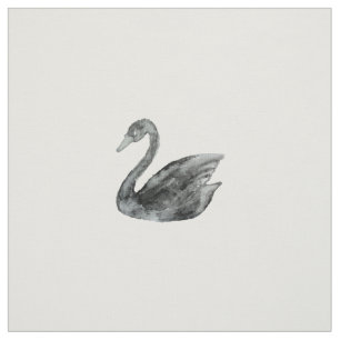 Tela Cisne pintado a mano blanco negro elegante de la