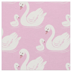 Tela Cisnes Mamá y Bebé Niños Lindos