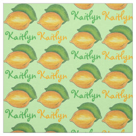 Tela Cítricos amarillos verdes personalizados de limón 