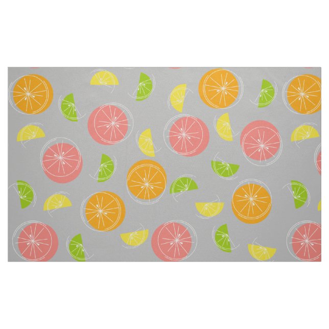 Tela Citrus gris de impresión multigrande ("Cuarto gordo" (fat quarter))