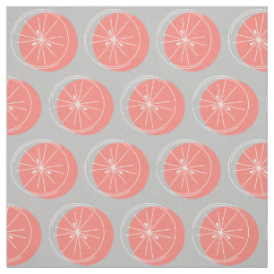 Tela Citrus Pink White fabric gris