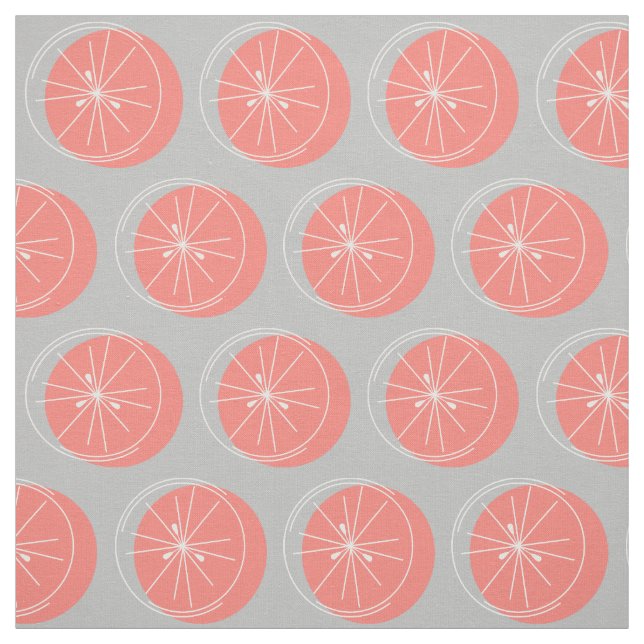 Tela Citrus Pink White fabric gris (Retal)