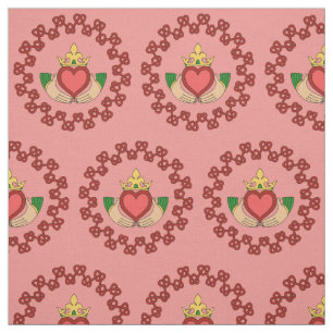 Tela Claddagh y Knotwork rojo en rosa