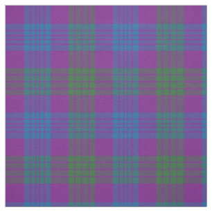 Tela Clan Lang Tartán Púrpura, Verde y Azul Placa