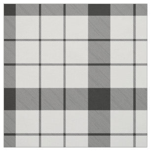 Tela Clan MacFarlane Tartán blanco y negro