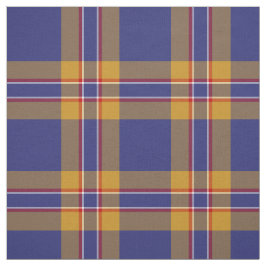 Tela Clan McCann Tartan Blue and Gold Plaid