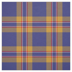 Tela Clan McCann Tartan Blue and Gold Plaid