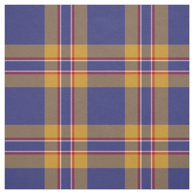 Tela Clan McCann Tartan Blue and Gold Plaid (Retal)