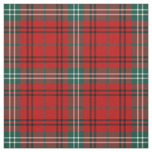 Tela Clan Morrison Tartán Placa roja y verde