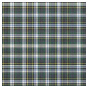 Tela Clan Tartán Gordon Plaid Pattern White Blue Green
