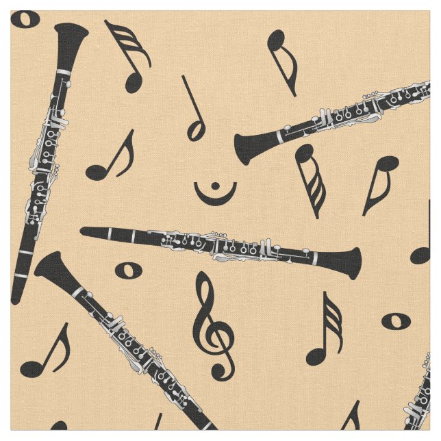 Tela Clarinets Music Notes Pattern (De cerca)