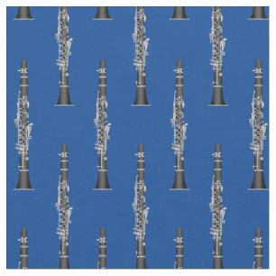 Tela Clarinets Musical Room Decoración Azul