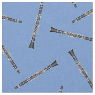 Tela Clarinets Musical Room Decoración Azul