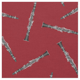 Tela Clarinets Musical Room Decoración Roja
