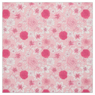 Tela Clásica con Estampado Floral Rosa