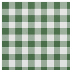 Tela Clásica Placa de Gingham Verde y Blanco