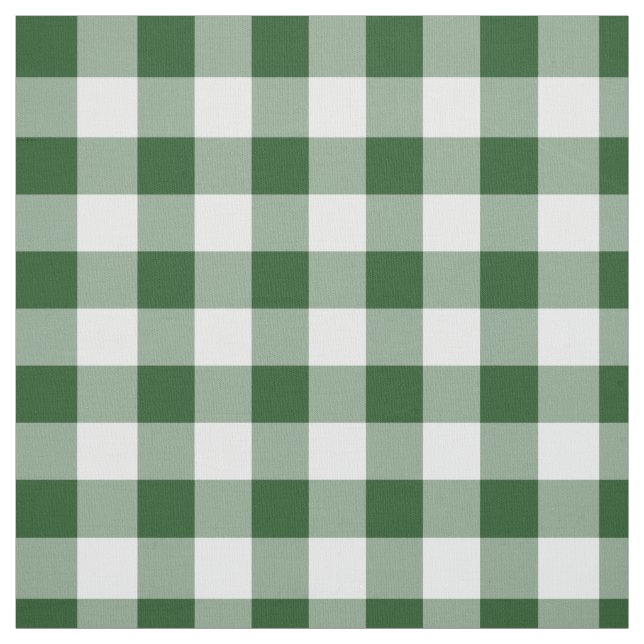 Tela Clásica Placa de Gingham Verde y Blanco (Retal)