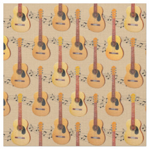 Tela Clásicas Acoustic Guitars Music Notes