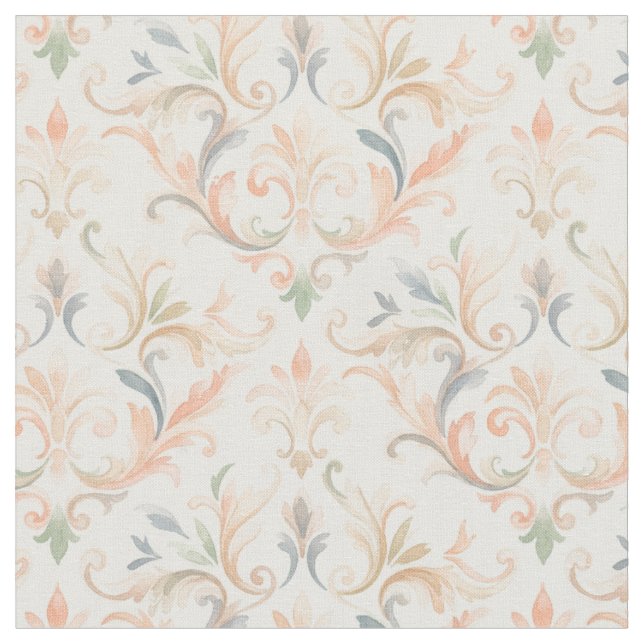 Tela Clásico Damask Antiguo Pastel MH26 (De cerca)