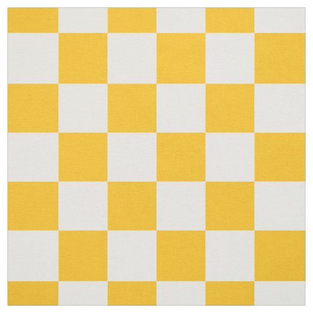 Tela Clásico de color amarillo blanco al cuello Gingham (Retal)