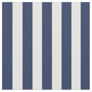 Tela Clásico elegante Navy Blue Cream White Stripes