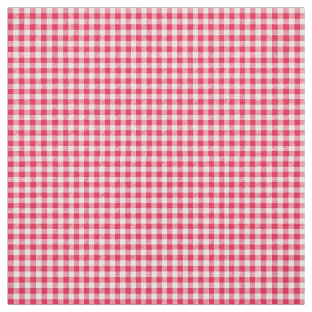 Tela Clásico Patrón de Gingham Rojo y Blanco Rústico (Retal)
