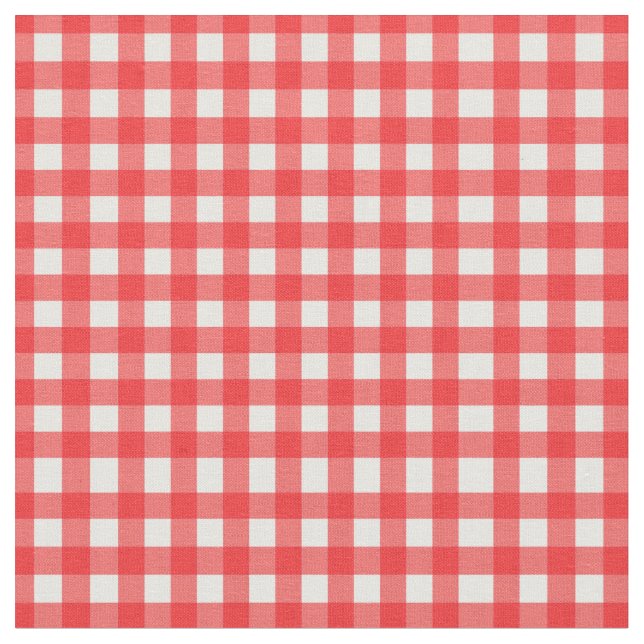 Tela Clásico Red Checkeó Gingham para las tapas de enla (De cerca)