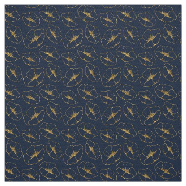 Tela Classic Navy Blue and Gold Fabric Seamless Pattern (Retal)
