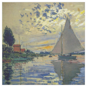 Tela Claude Monet - Barco de vela en Le Petit-Gennevill