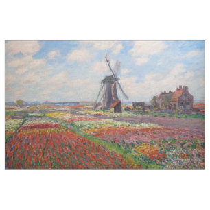 Tela Claude Monet - Campo de tulipanes en Holanda