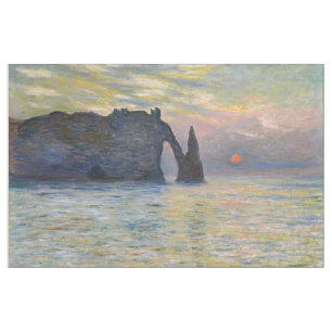 Tela Claude Monet - El acantilado, Etretat, puesta de s