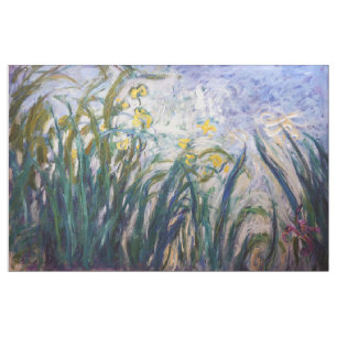 Tela Claude Monet - Lirios amarillos y púrpuras