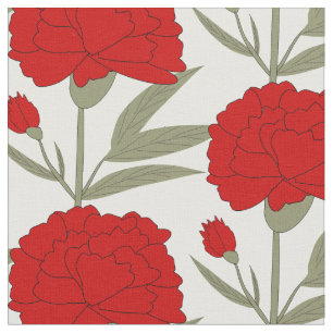 Tela Claveles rojos
