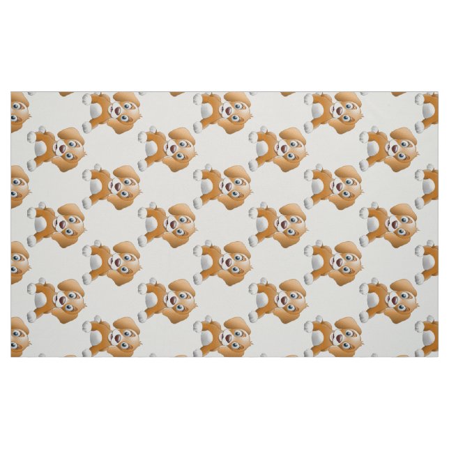 Tela Clísico de perro marrón ("Cuarto gordo" (fat quarter))