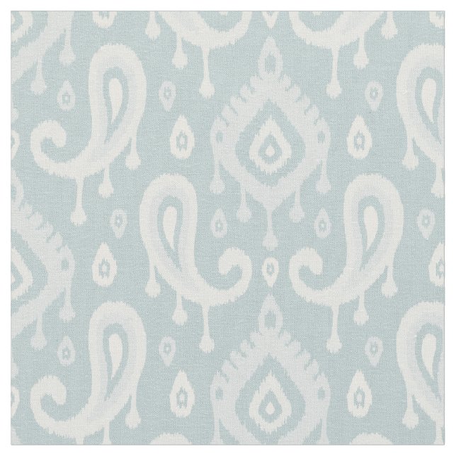 Tela Cloud Blue Ikat Paisley (De cerca)