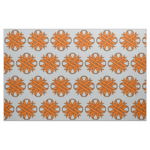 Tela Clover Ribbon naranja por Kenneth Yoncich