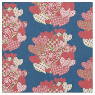 Tela Clusters de tejido Personalizado de Corazones y Ro
