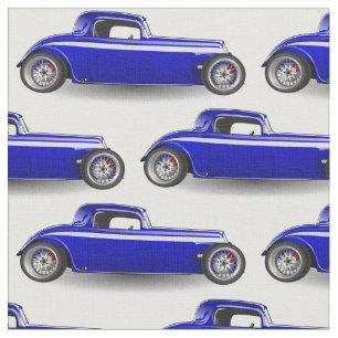 Tela Coche de carreras azul clásico