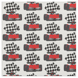 Tela Coche de raza roja con bandera verificada