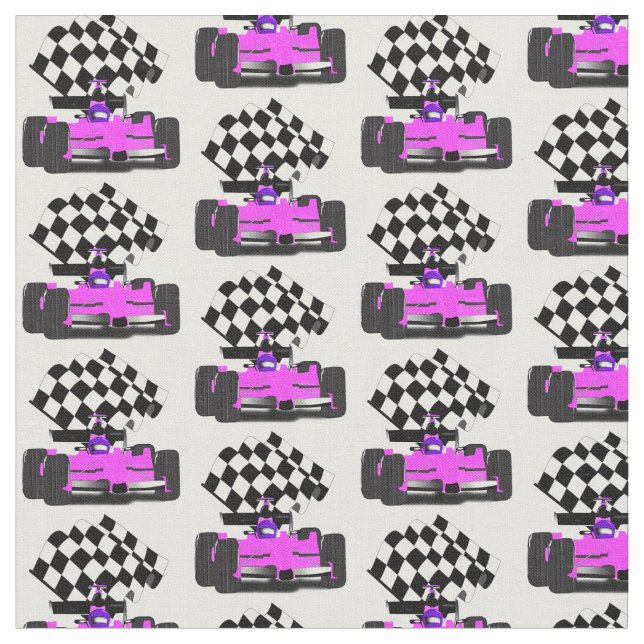 Tela Coche rosa de raza con bandera verificada (De cerca)