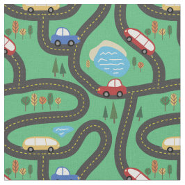 Tela Coches rojos y azules - mapa de camino de los