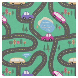 Tela Coches rosados y púrpuras - mapa de camino de los
