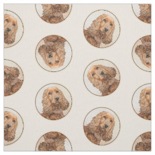 Tela Cocker español pintura original de perro