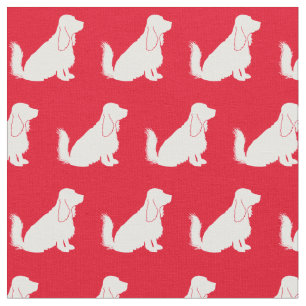 Tela Cocker Spaniel Dog Silhouette Mascota Red
