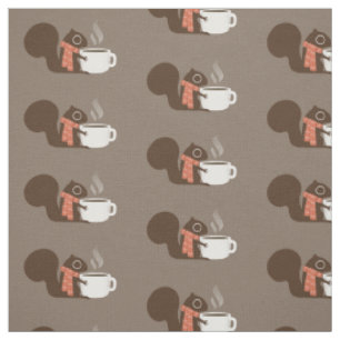 Tela Coffee Squirrel Arte animal cálido de vacaciones
