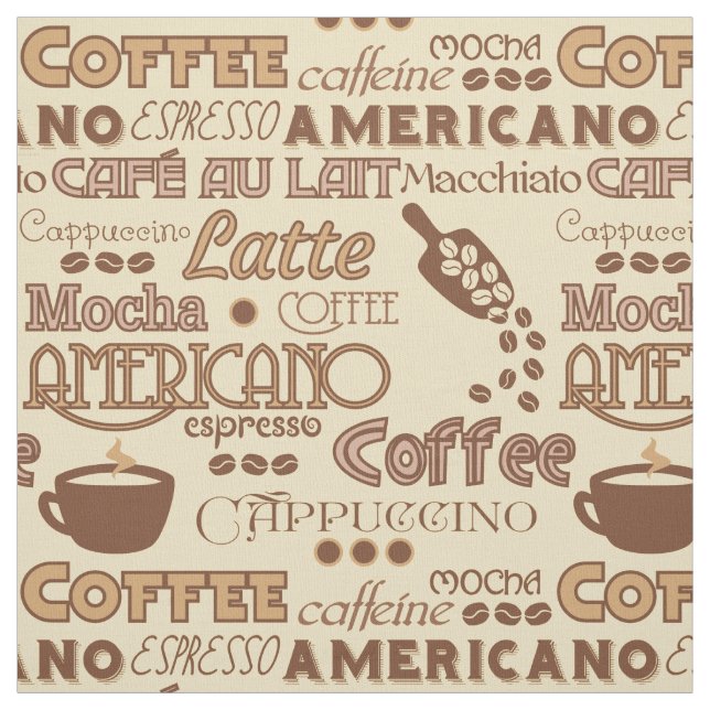 Tela Coffee Words Fabric (Retal)