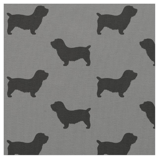 Tela Colas de siluetas de perro terrier (De cerca)